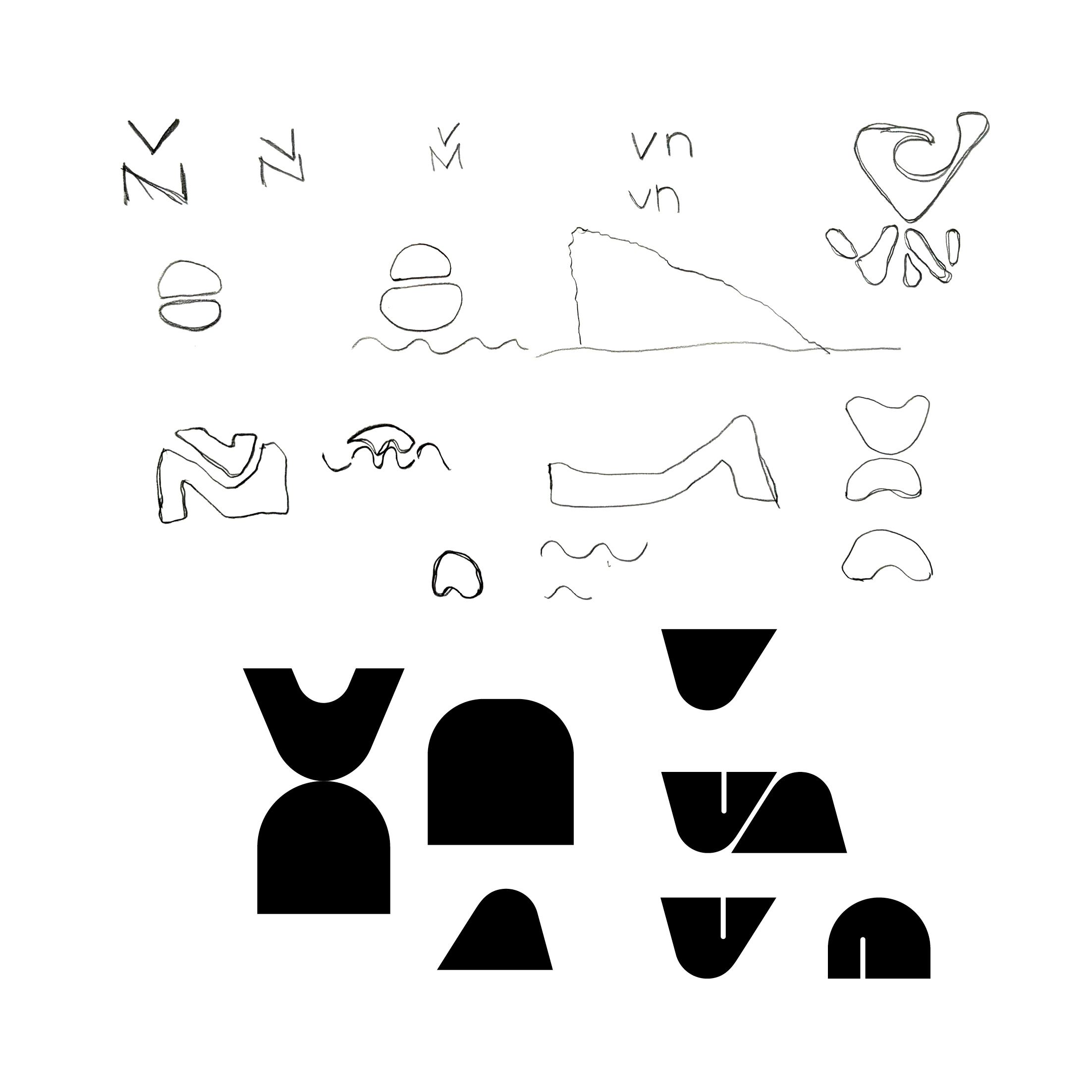 Esquisses du logo pour Valérie Noël
